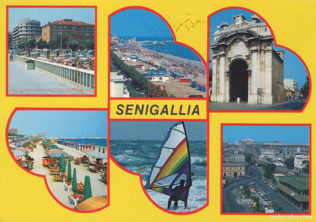 Postcards: Italy Senigallia Multi View Beach Windsurfing Cityscape Arch *YAN005