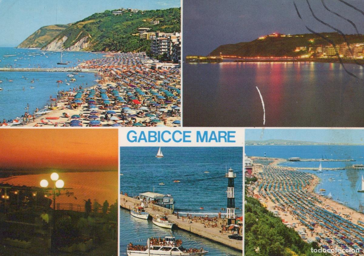 Postcards: Italy Gabicce Mare Beach Resort Coastal Views Lighthouse Sunset *YAN013