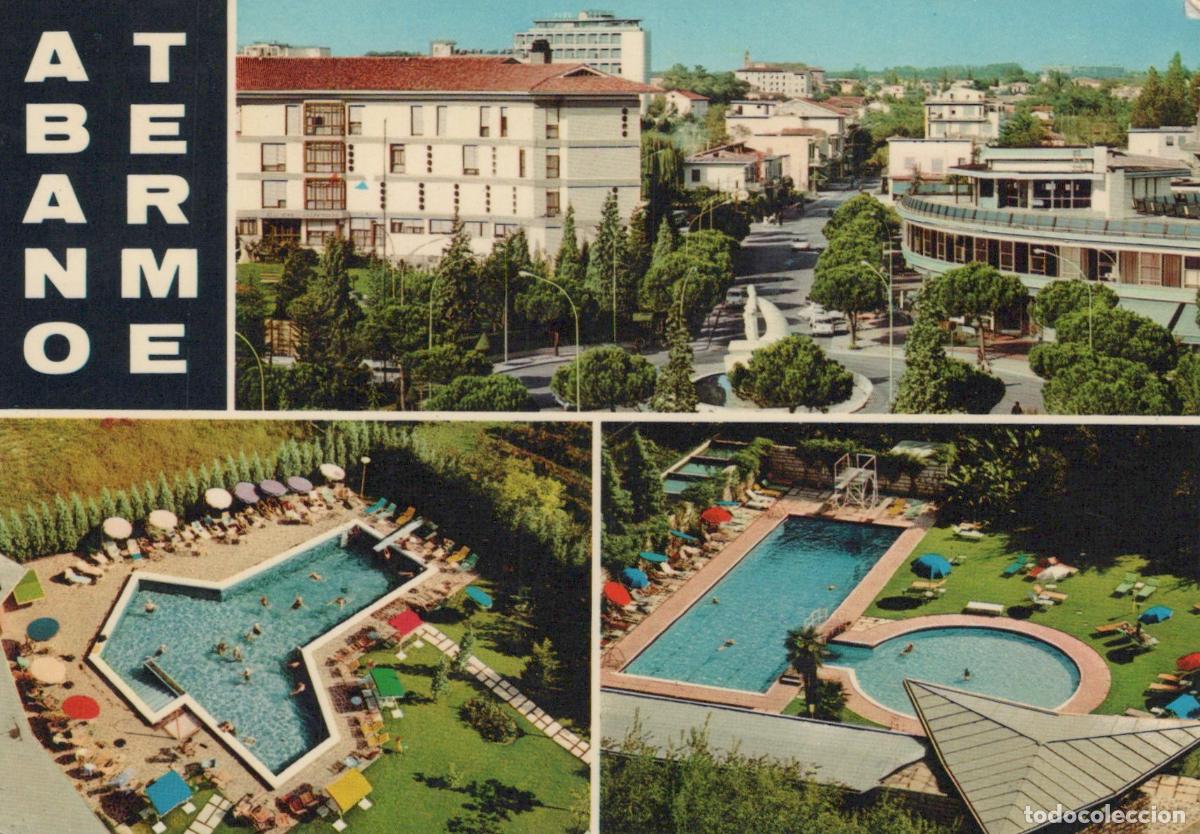 Postcards: Italy Abano Terme Hotels Swimming Pools Aerial View 1973 *YAN017
