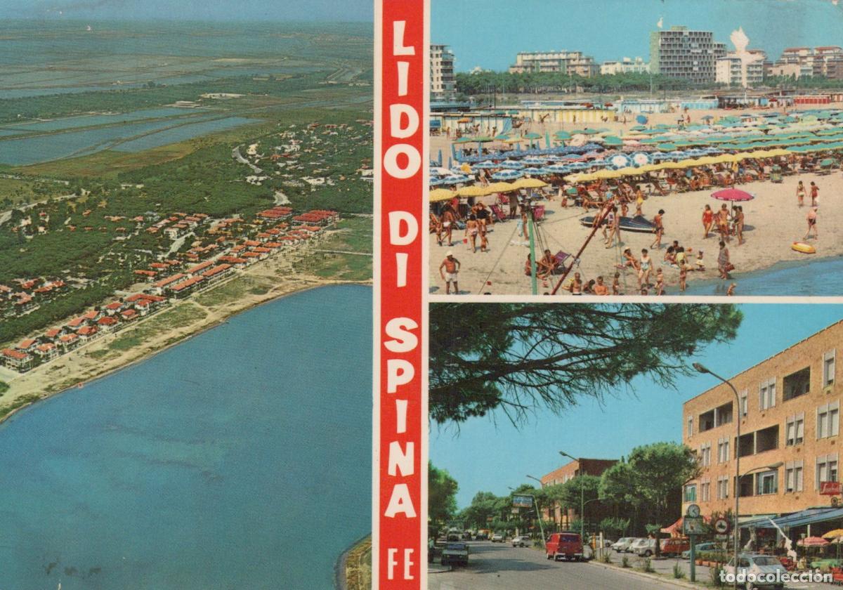 Postcards: Italy Lido DI Spina Aerial View Beach and Street Scene *YAN021