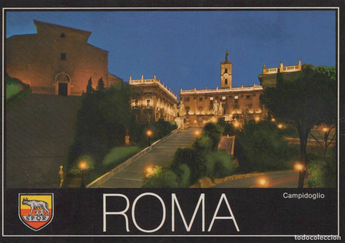 Postcards: Italy Rome Campidoglio Capitol Hill Night View Illuminated Buildings *YAN030