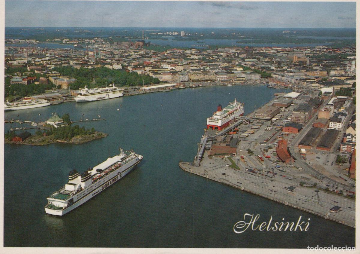 Postcards: Finland Helsinki South Harbour Aerial View With Silja Line Ferries *YAN059