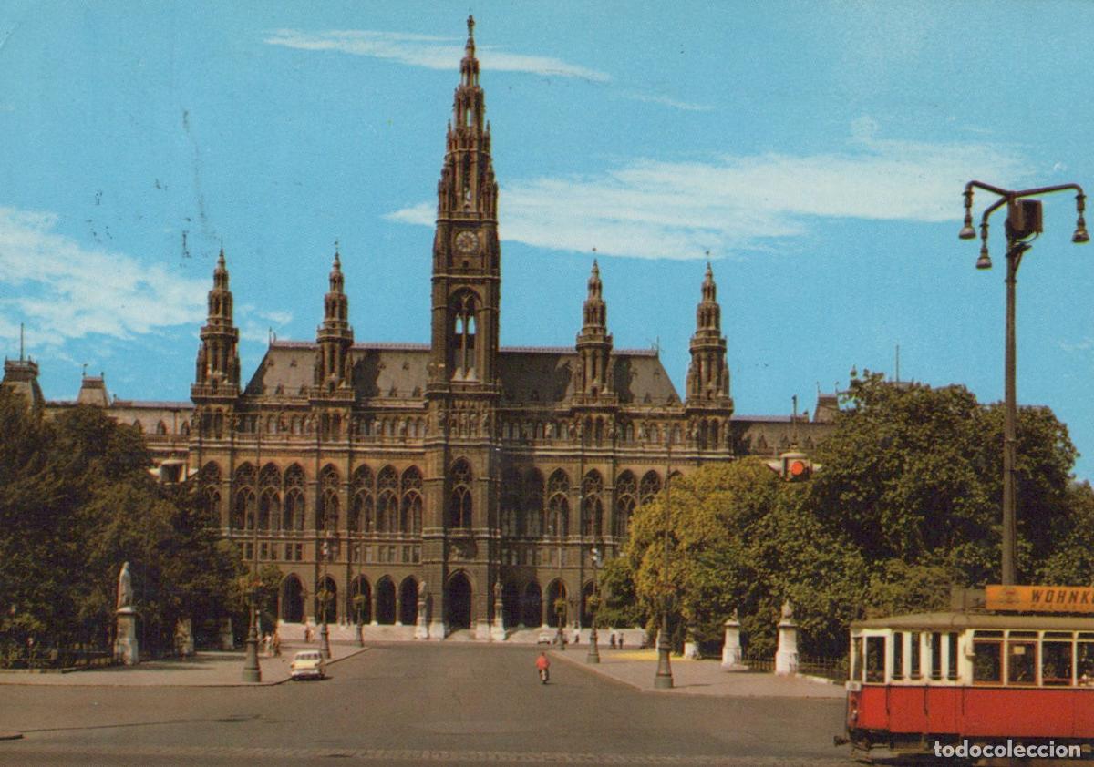 Postcards: Austria Vienna Rathaus Town Hall With Tram Architecture Cityscape *YAN046