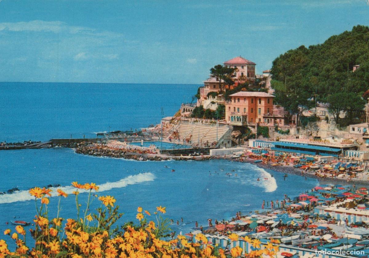 Postkarten: Italy Recco Beachfront Hotels Swimming Pools With Yellow Flowers *YAN057