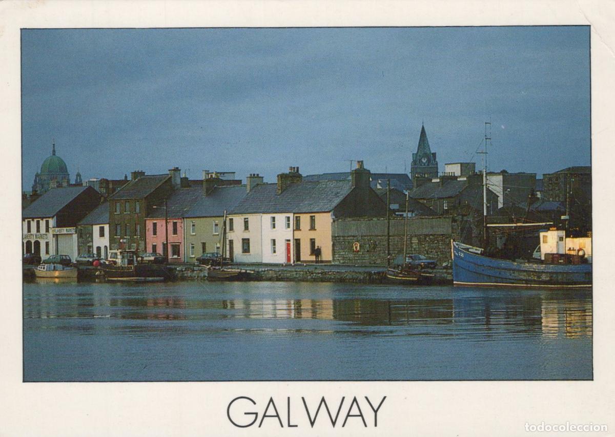 Cartoline: Ireland Galway Waterfront Cityscape With Boats and Historic Buildings *YAN069
