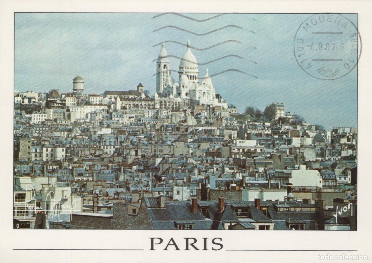 Cartoline: France Paris Montmartre Hillside With Sacr&eacute; C&oelig;ur Basilica Cityscape View *YAN062