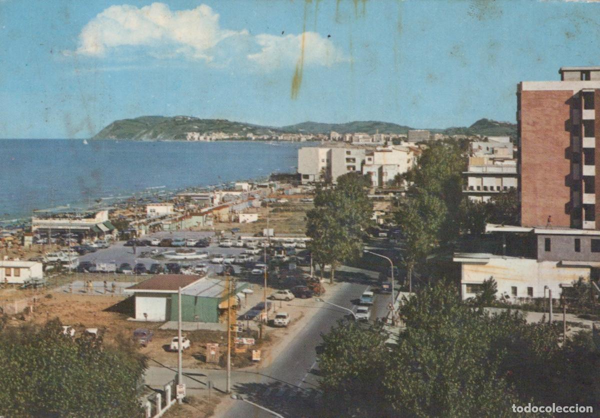 Cartoline: Italy Misano Adriatico Coastal View With Beach Hotels and Cars *YAN079