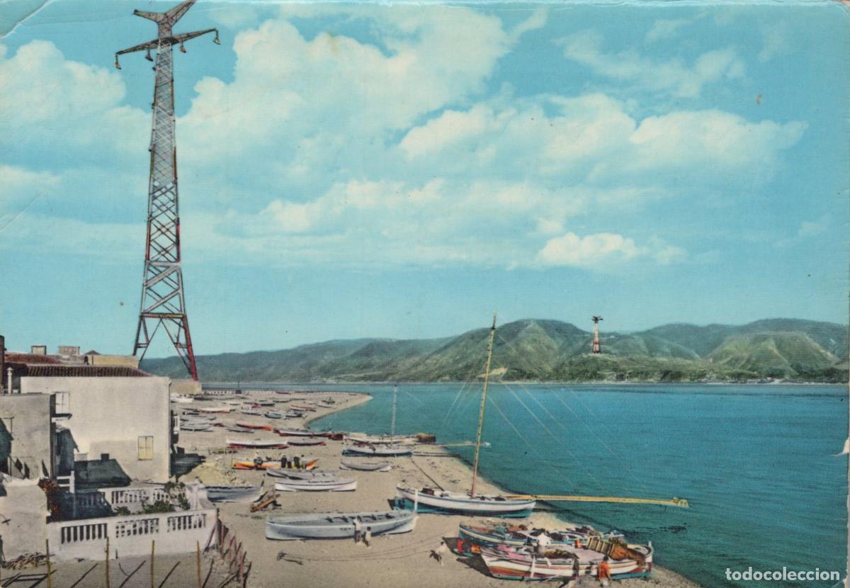 Cartes Postales: Italy Messina Torre Faro Beach With Electric Plant Pillars Boats *YAN078