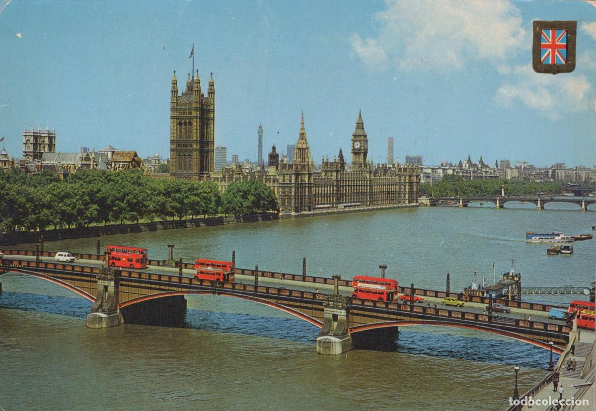 Cartes Postales: United Kingdom London Westminster Parliament Big Ben Lambeth Bridge Red *YAN075