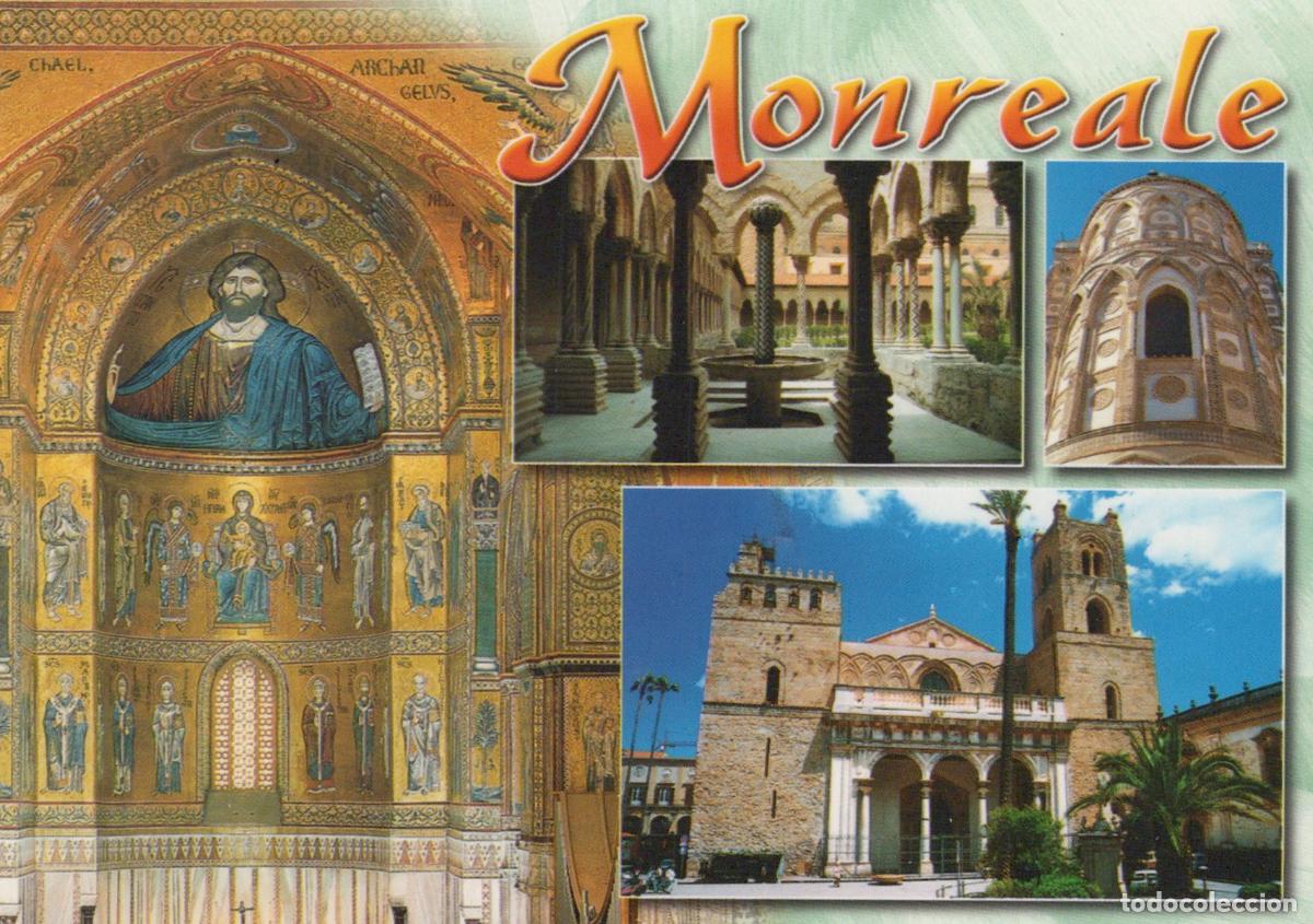 Postkarten: Italy Monreale Cathedral Sicily Interior Mosaics Cloister Exterior *YAN144