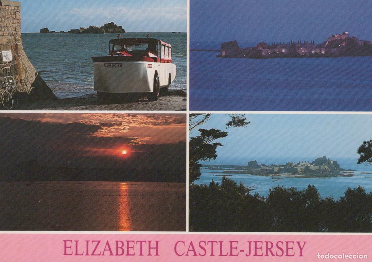 Postkarten: Jersey Saint Helier Elizabeth Castle Amphibious Vehicle Sunset Coastal *YAN148