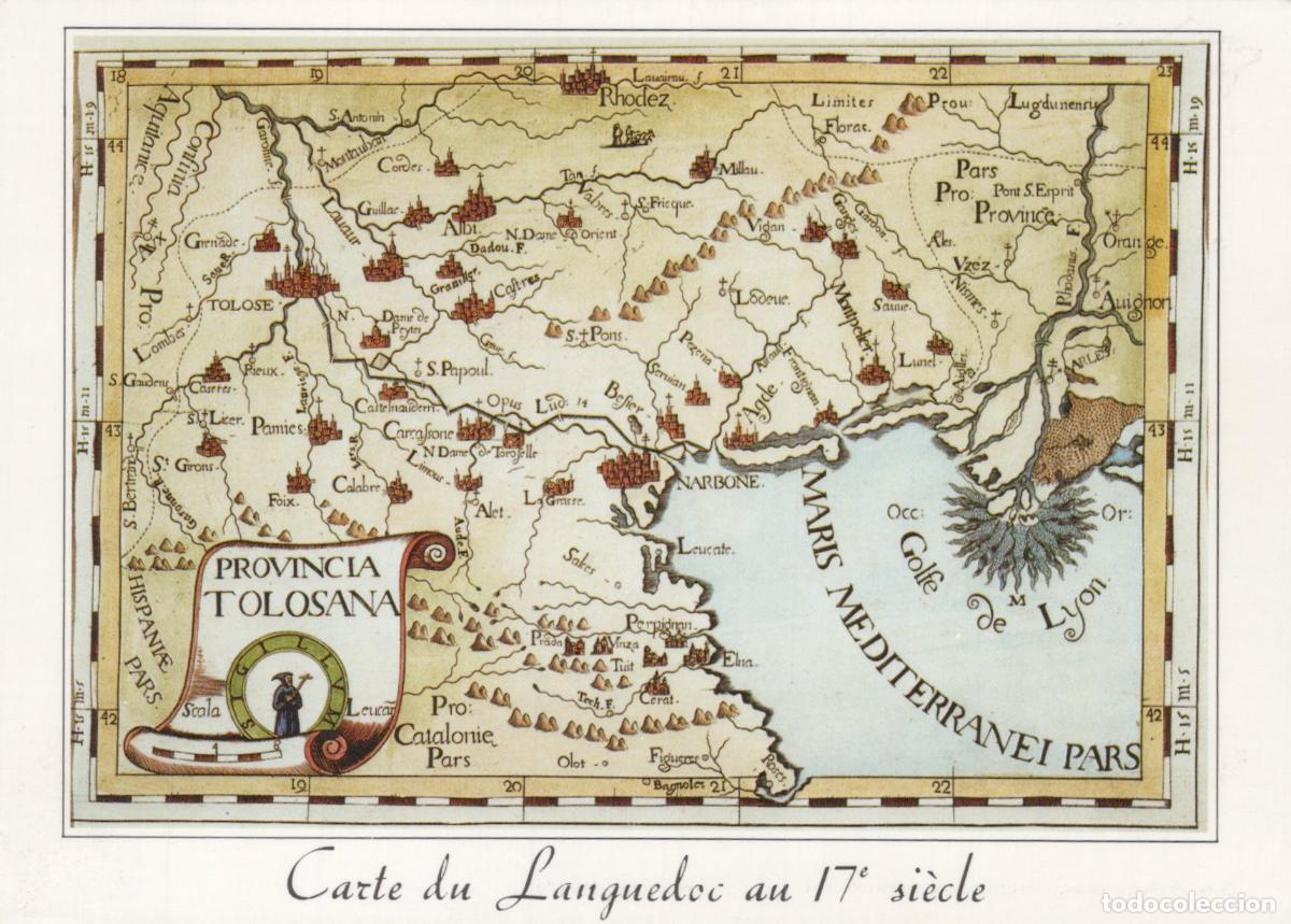Postais: France Toulouse Languedoc 17th Century Map Provincia Tolosana Unposted *YAN172