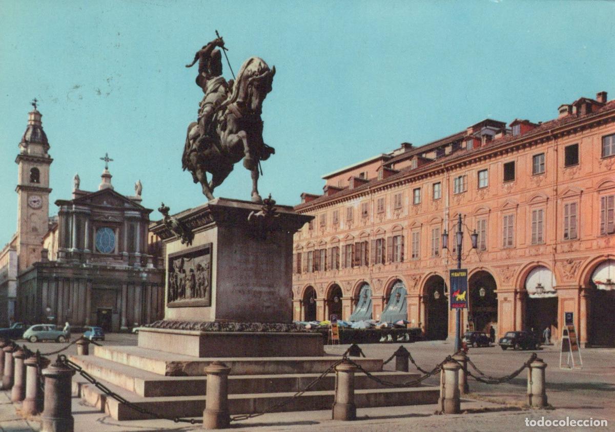 Postales: Italy Turin Piazza S Carlo Monument To Emanuele Filiberto Equestrian *YAN189