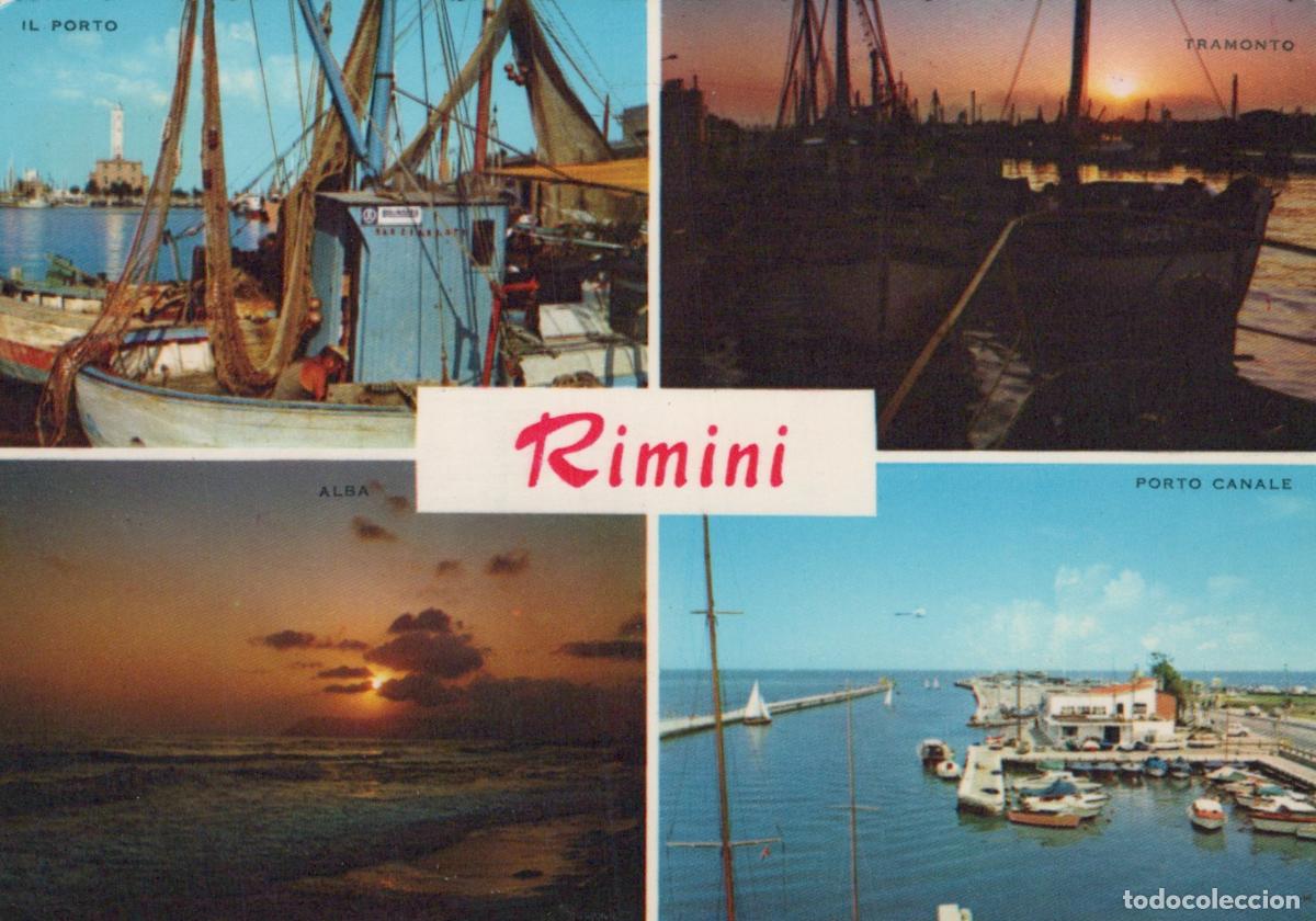 Postales: Italy Rimini Fishing Boats Seaport Sunset Marina Multi View *YAN197