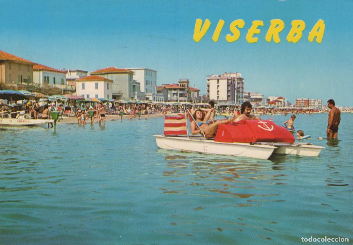 Postales: Italy Viserba Rimini Beach Scene With Paddle Boats Bathers *YAN208