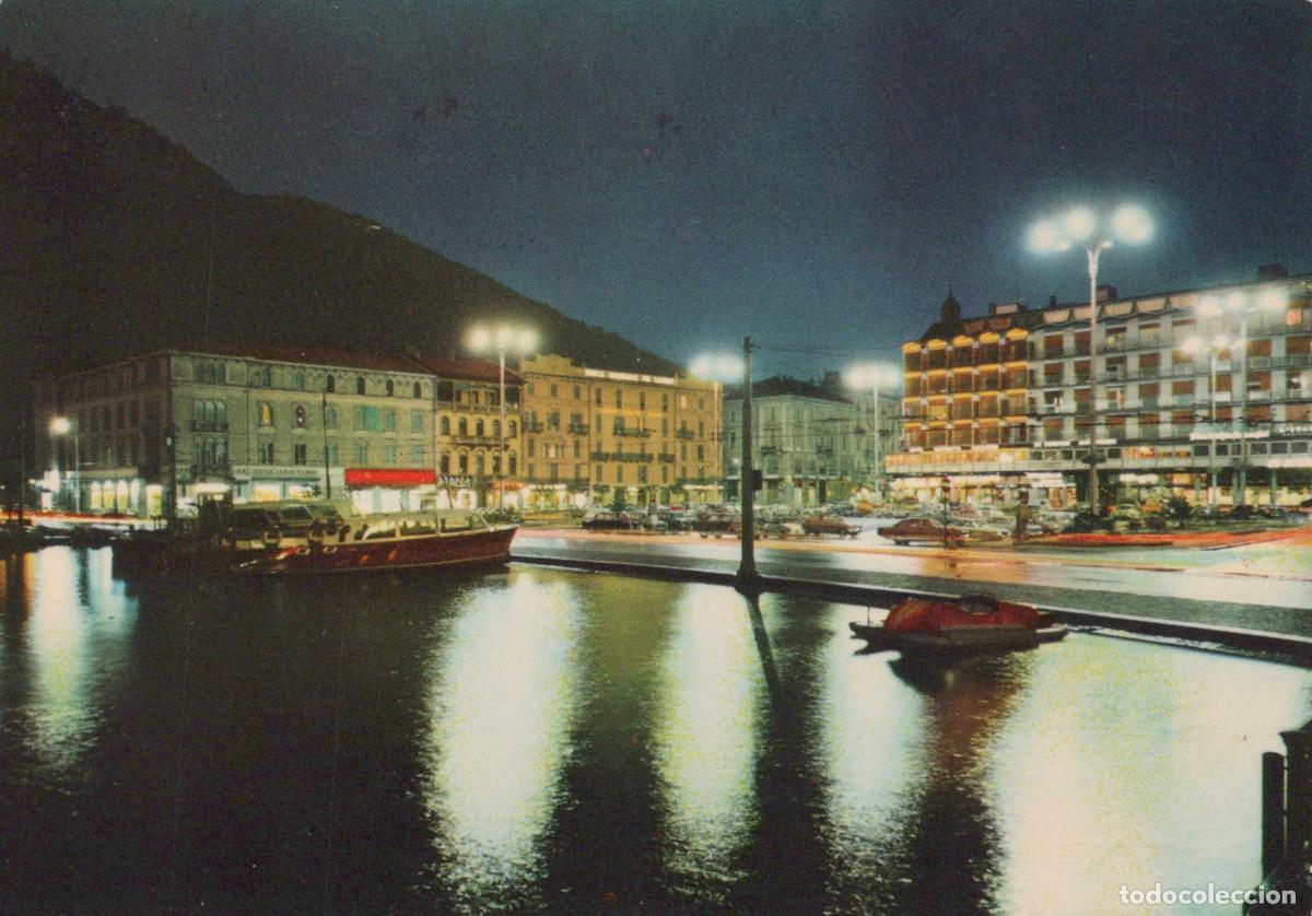 Postcards: Italy Como Piazza Cavour At Night Lake Cityscape *YAN217