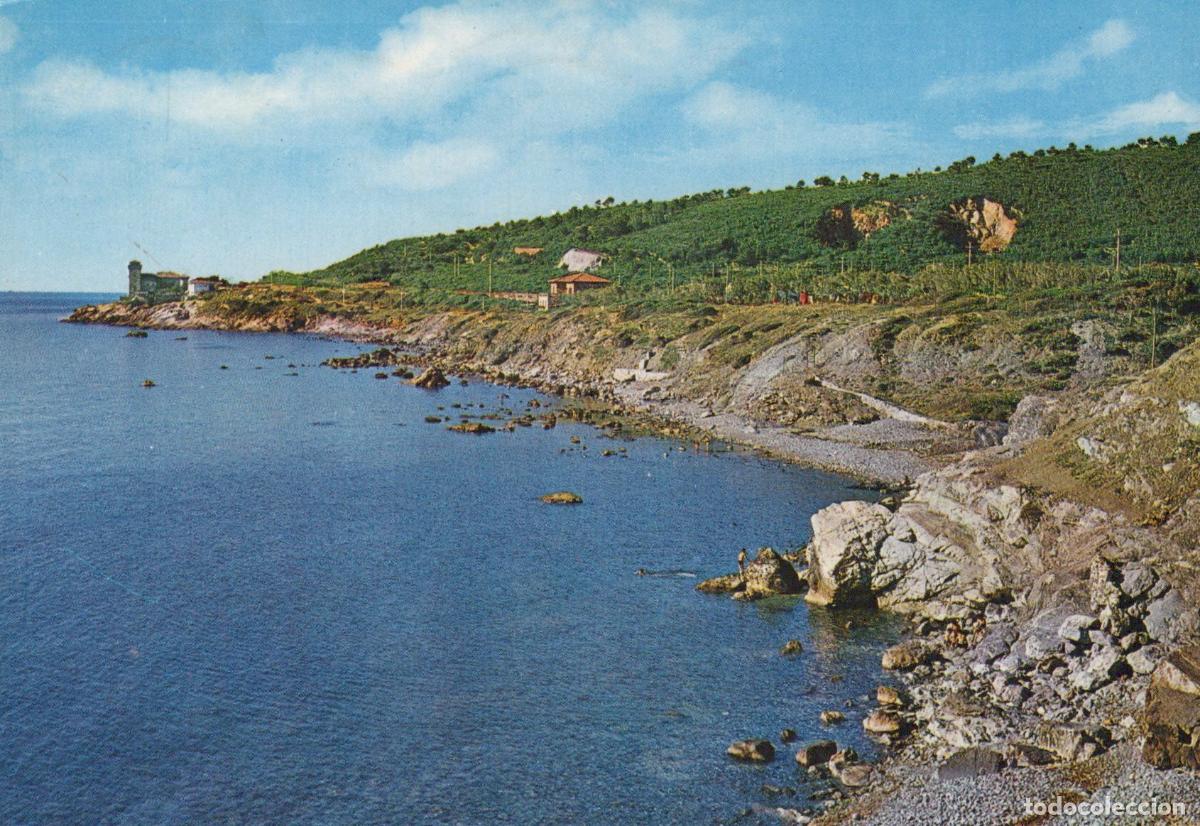 Postcards: Italy Livorno Antignano Coastal View With Rocky Beach and Tower *YAN227