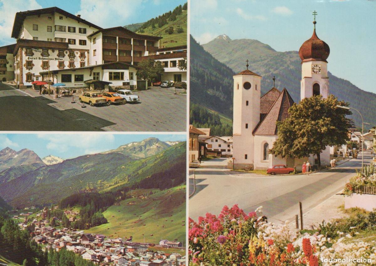 Postcards: Austria St Anton am Arlberg Hotel Schwarzer Adler Church Valley *YAN242