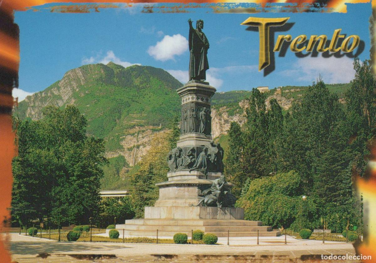 Postkarten: Italy Trento Monumento A Dante Statue City Landmark Mountain Unposted *YAN185