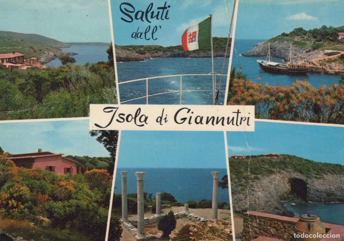 Postkarten: Italy Isola DI Giannutri Coastal Views Boat Roman Ruins Landscape *YAN205