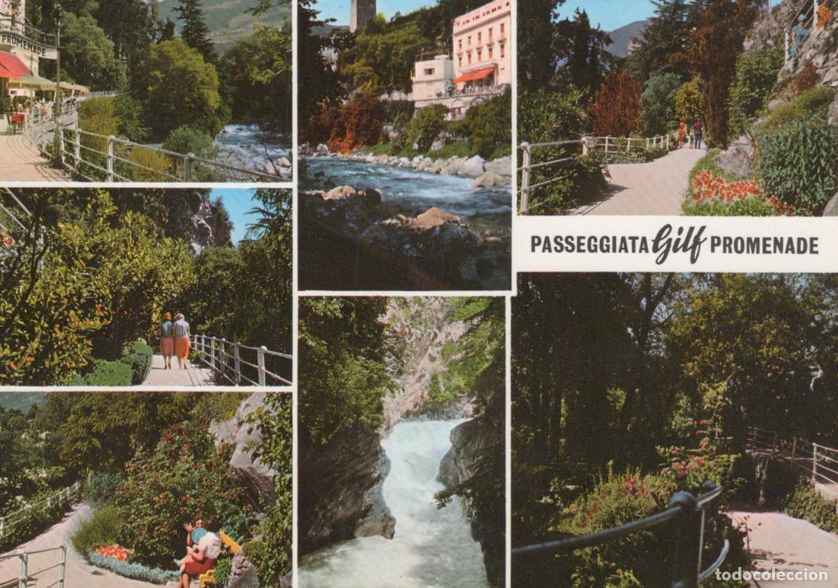 Postkarten: Italy Merano Gilf Promenade River Views Gardens People Walking *YAN295