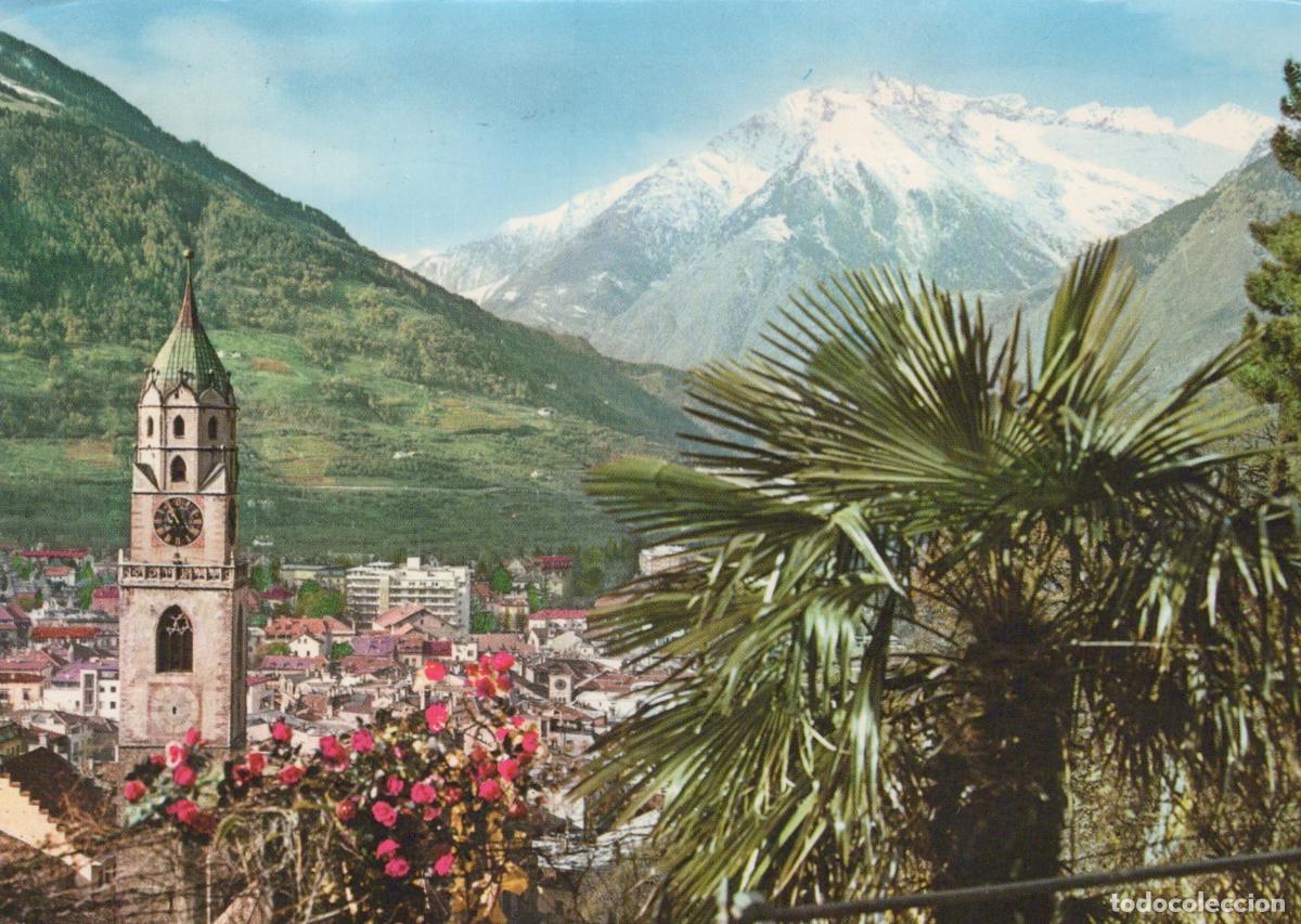 Postkarten: Italy Merano Meran Panorama View With Church Tower and Snow Capped *YAN293