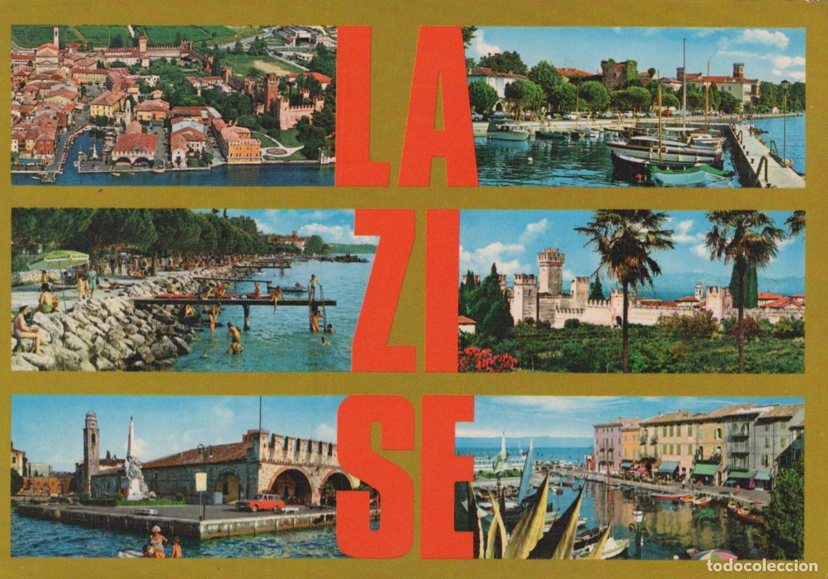 Postcards: Italy Lazise Lake Garda Multi View With Castle and Harbor *YAN348