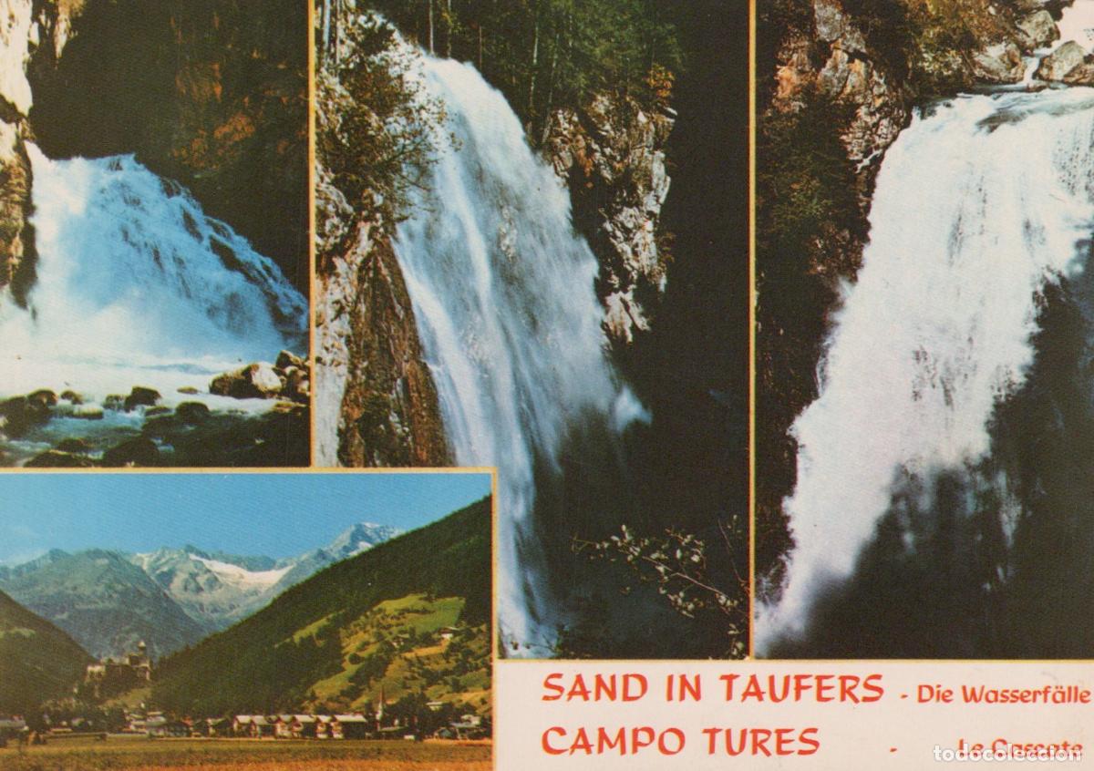 Postcards: Italy Sand in Taufers Campo Tures Waterfalls and Alpine Village View *YAN354