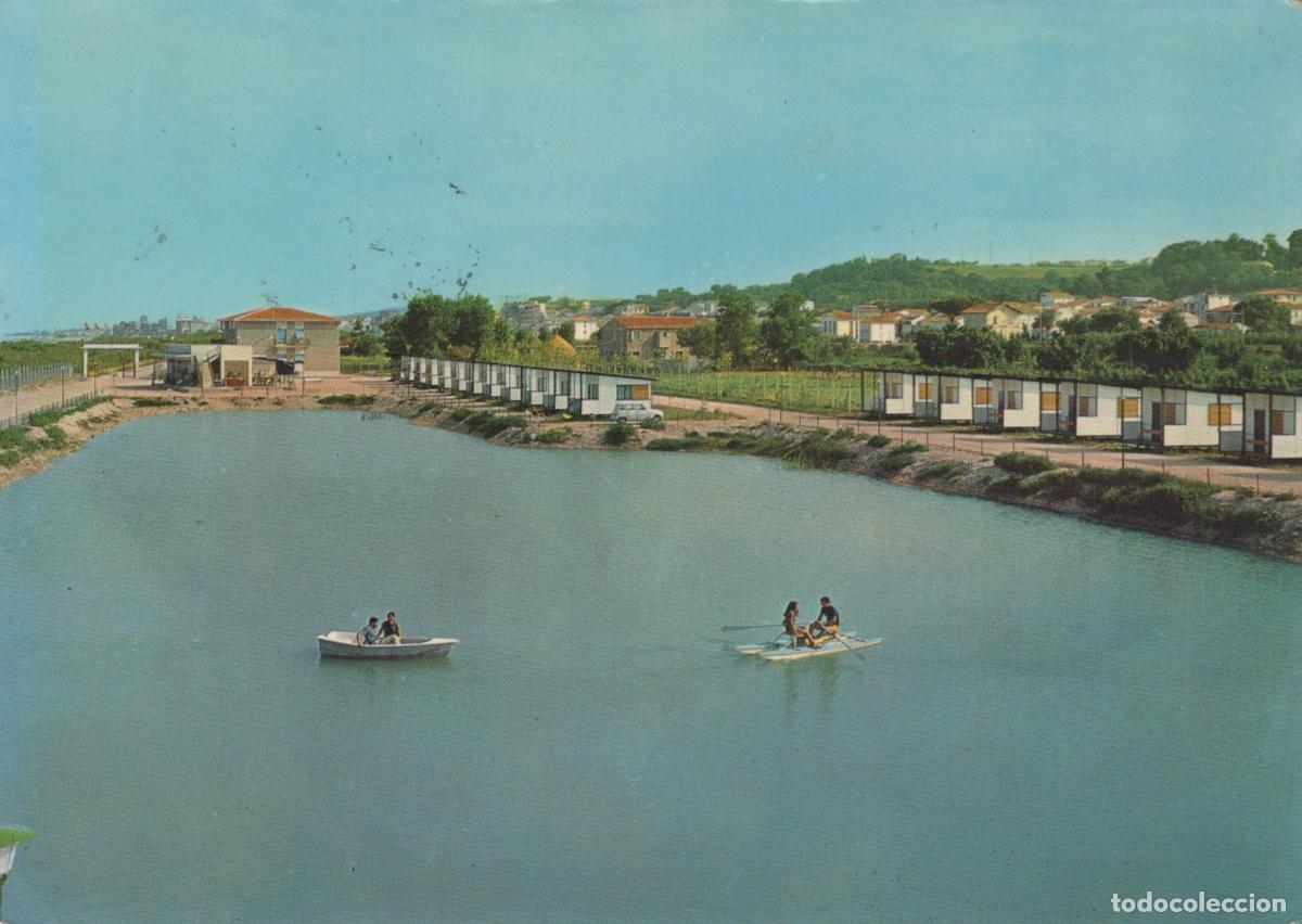 Postcards: Italy Porto Sant Elpidio Camping Holidays Lake With Rowboats Bungalows *YAN360
