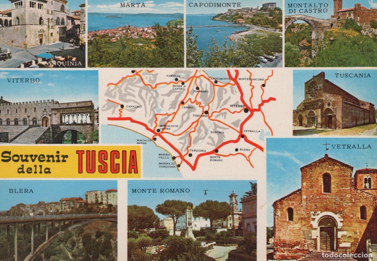 Postais: Italy Tuscia Region Multi View With Map Tarquinia Viterbo Marta *YAN353