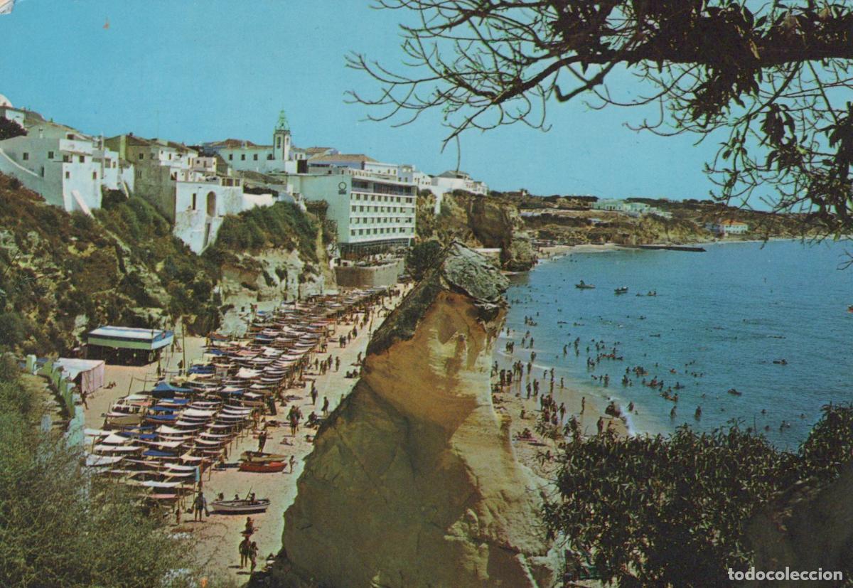Postcards: Portugal Albufeira Beach View With People Swimming and Sunbathing *YAN270