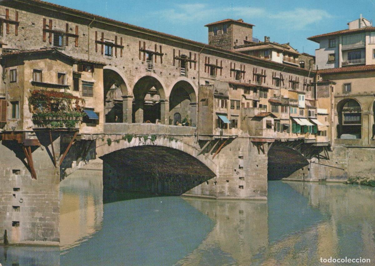 Postcards: Italy Florence Ponte Vecchio Bridge Over Arno River Historic Italian *YAN390