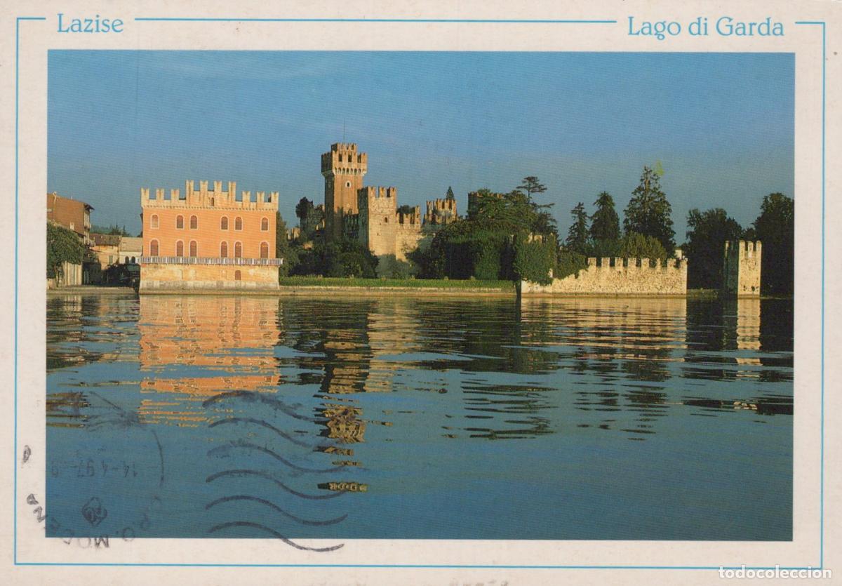 Postais: Italy Lazise Lago DI Garda Scaliger Castle Lake View 1997 *YAN398
