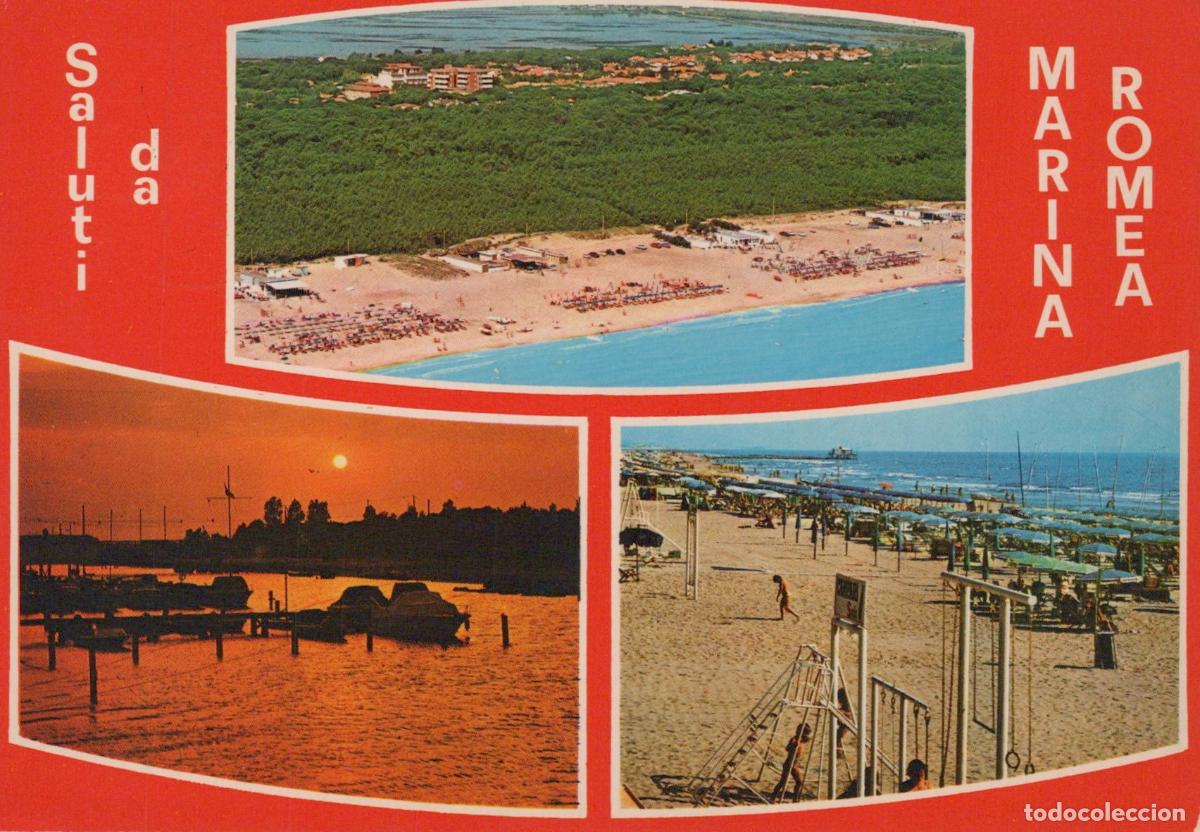 Postais: Italy Marina Romea Aerial Beach View Sunset Harbor and Sandy Beach *YAN403