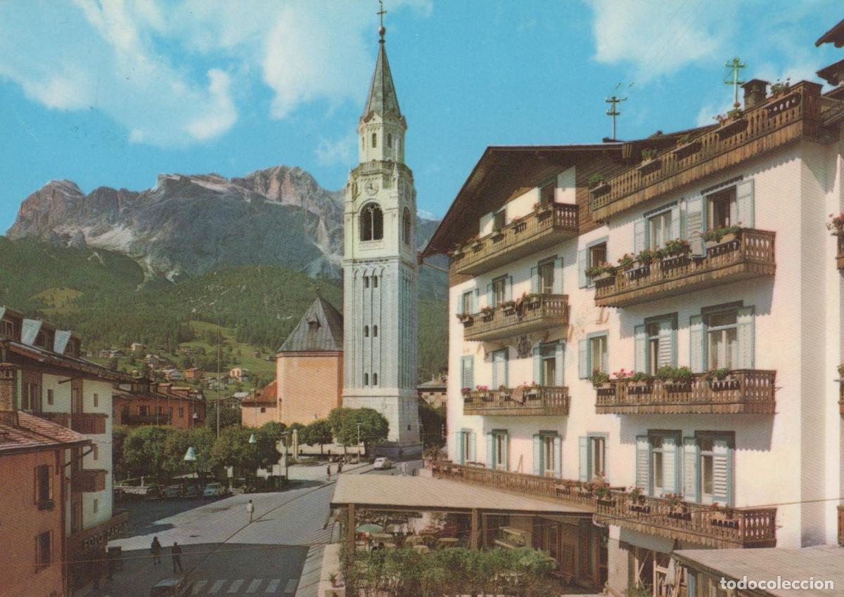 Postais: Italy Cortina D Ampezzo Dolomites Church Steeple Mountain Real Photo *YAN291