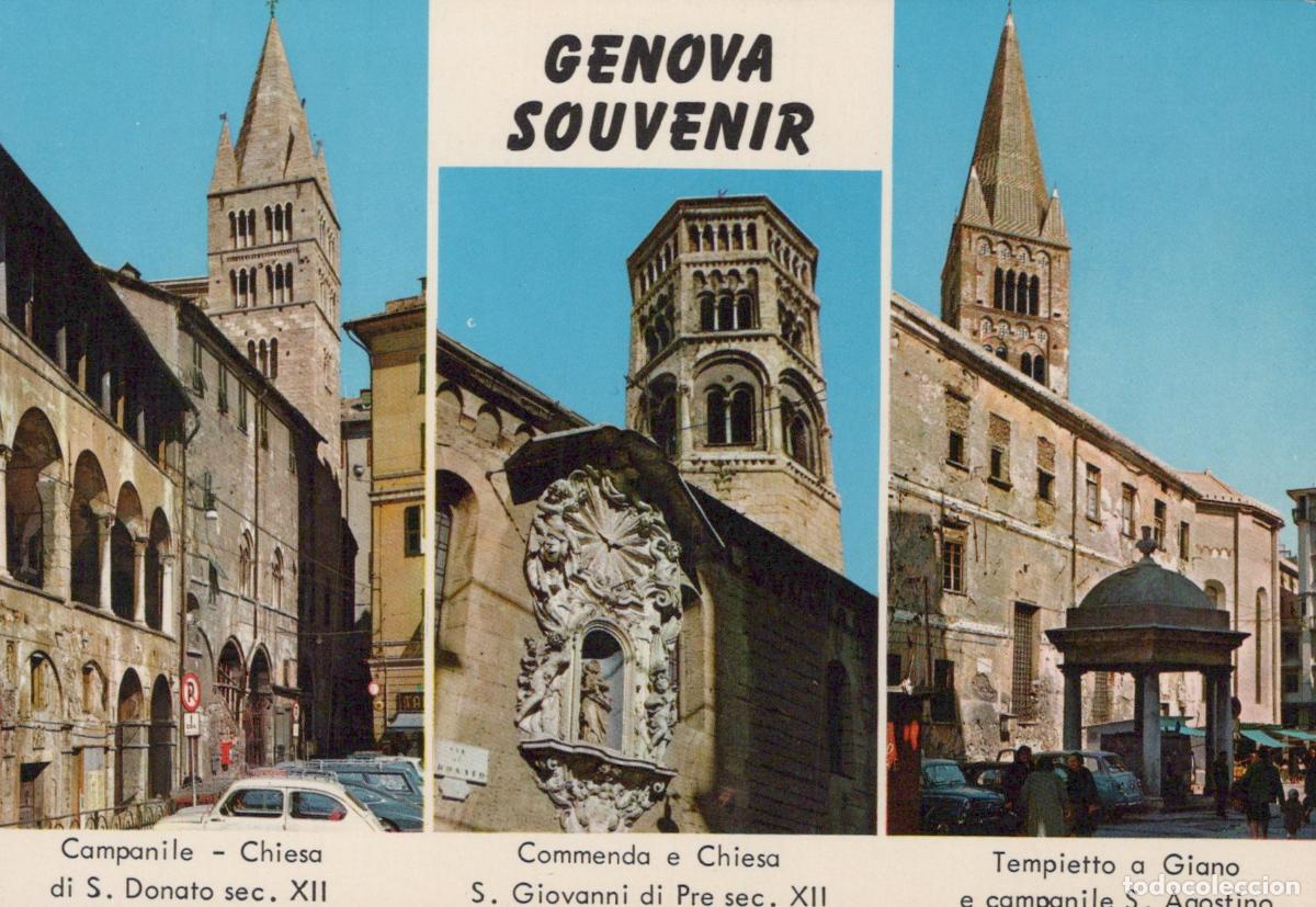 Postais: Italy Genoa Churches Campanile San Donato San Giovanni Agostino Unposted *YAN296