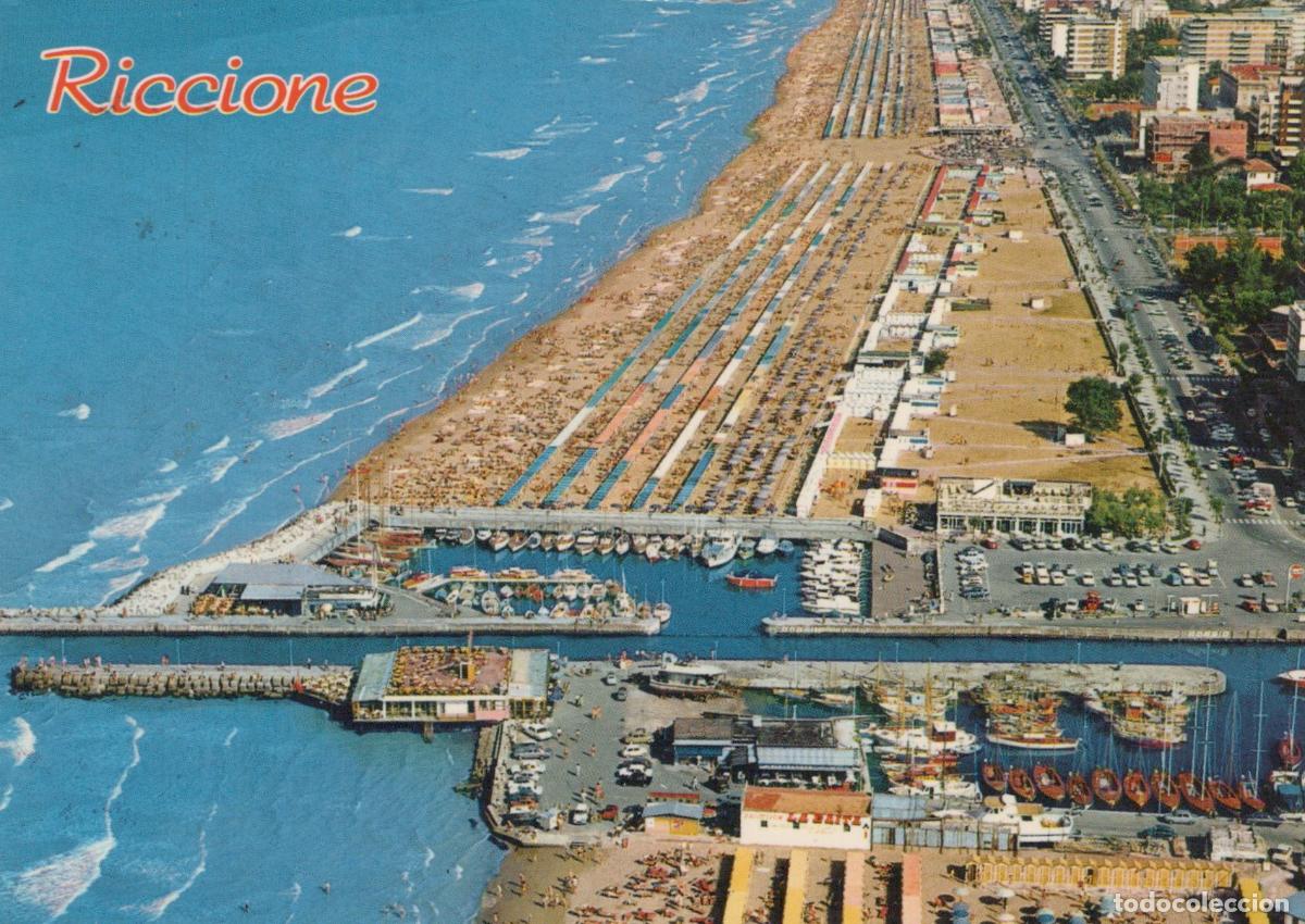 Cartoline: Italy Riccione Aerial View of Beach Marina and Cityscape *YAN429