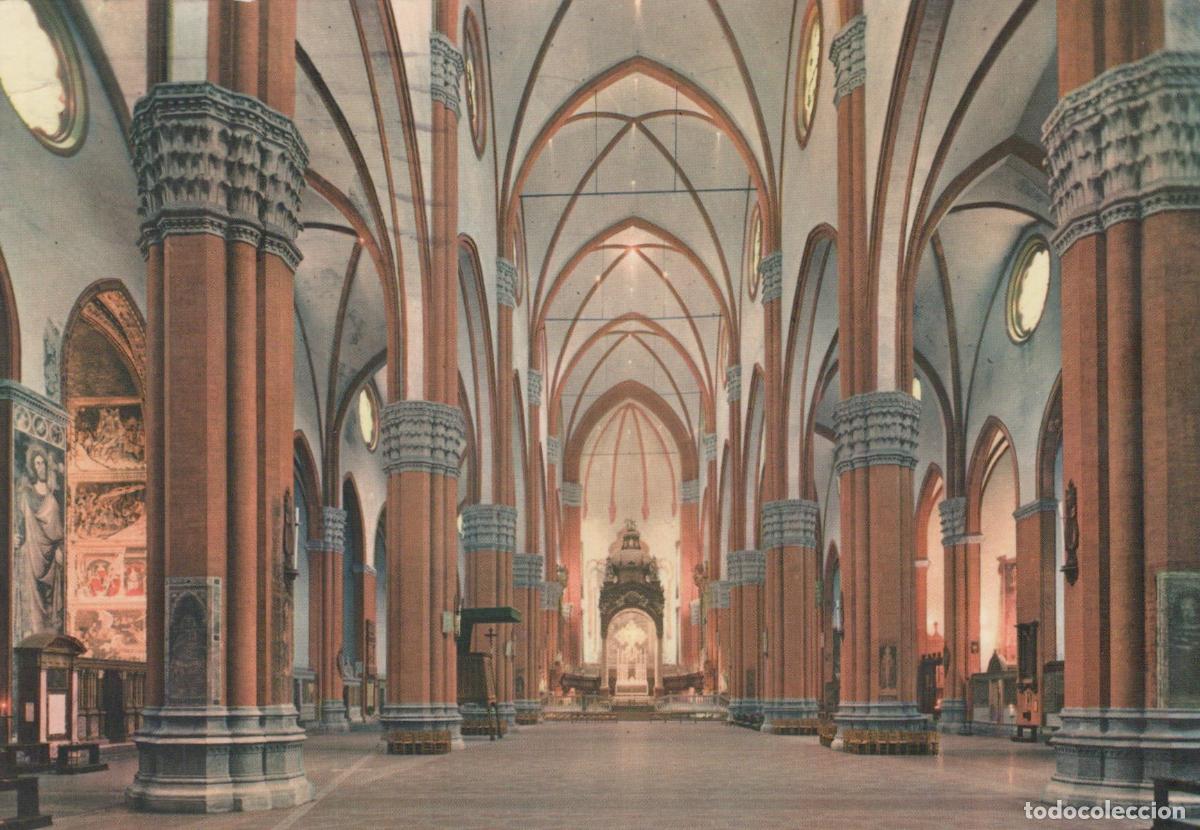 Cartoline: Italy Bologna Basilica DI San Petronio Interior Church Architecture *YAN434