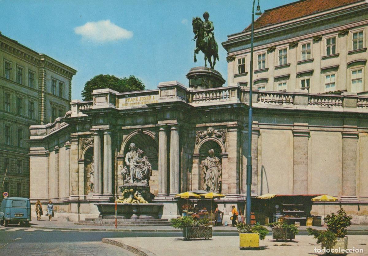 Cartoline: Austria Vienna Franz Josef I Monument Albrechtsrampe Street Scene *YAN444