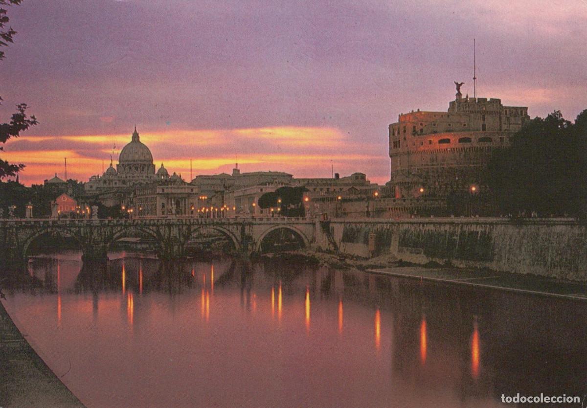 Cartoline: Italy Rome Castel Sant Angelo St Peter S Basilica At Sunset Unposted *YAN317