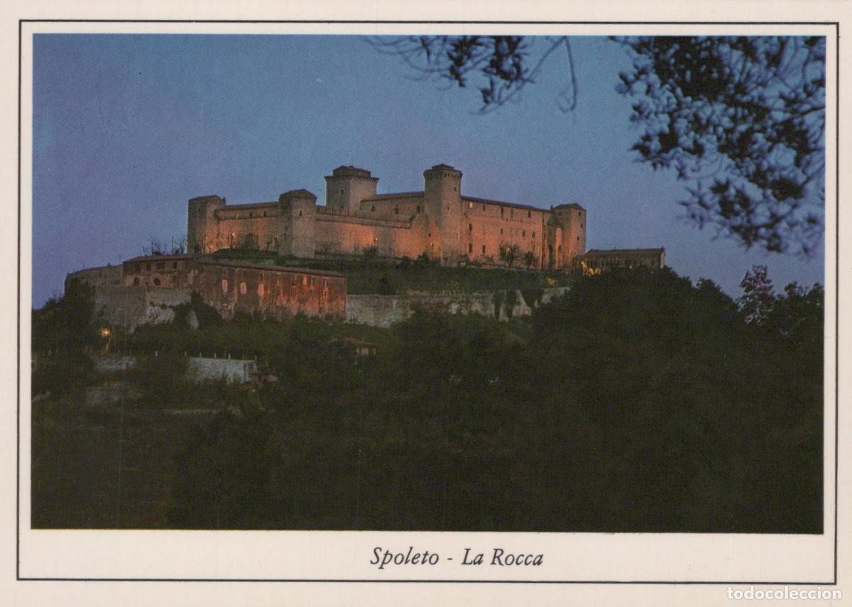 Cartoline: Italy Spoleto La Rocca Fortress Illuminated At Dusk Historic Unposted *YAN458