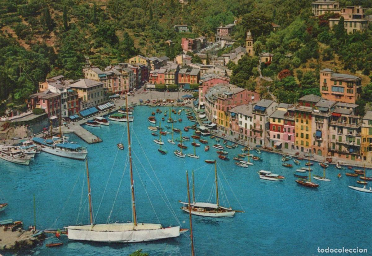 Cartoline: Italy Portofino General View of Picturesque Harbor With Boats and *YAN332