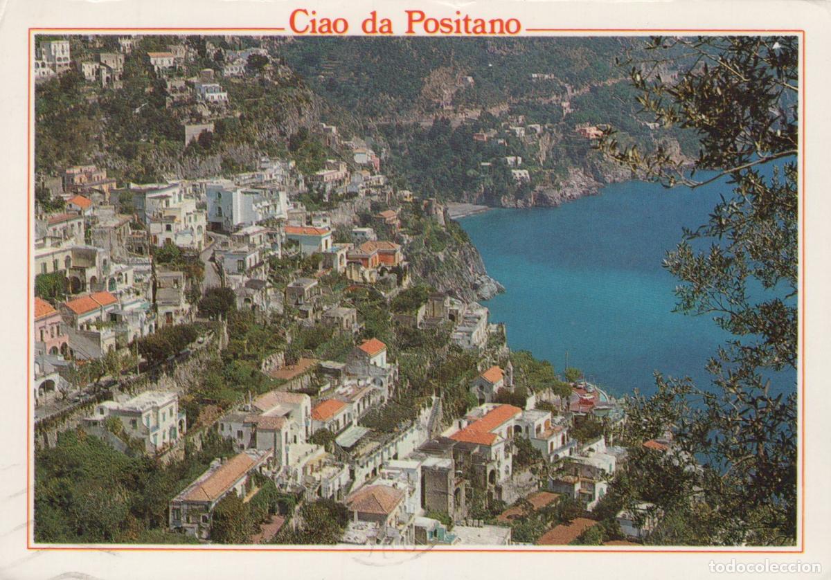 Postales: Italy Positano Amalfi Coast Panoramic View of Coastal Town and Sea *YAN484