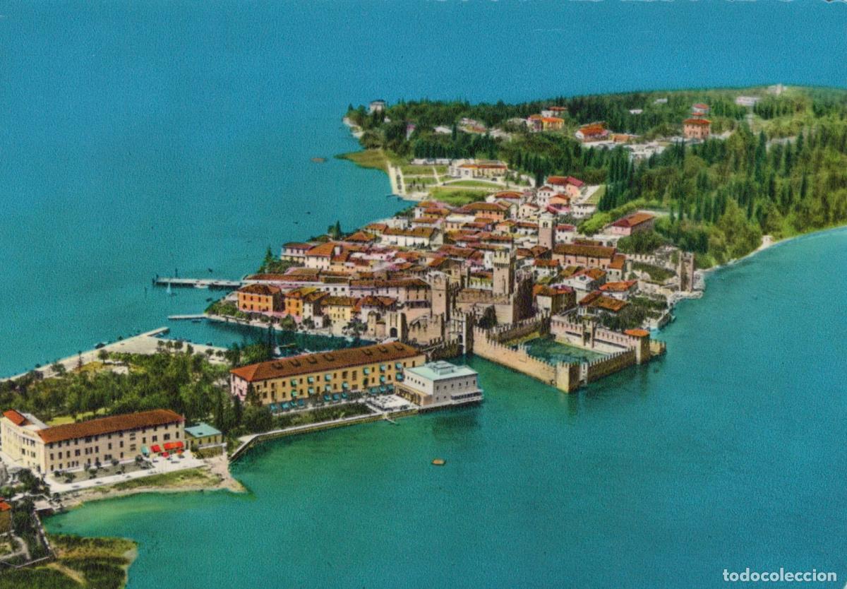 Postales: Italy Sirmione Lake Garda Aerial View of Scaliger Castle Town *YAN495