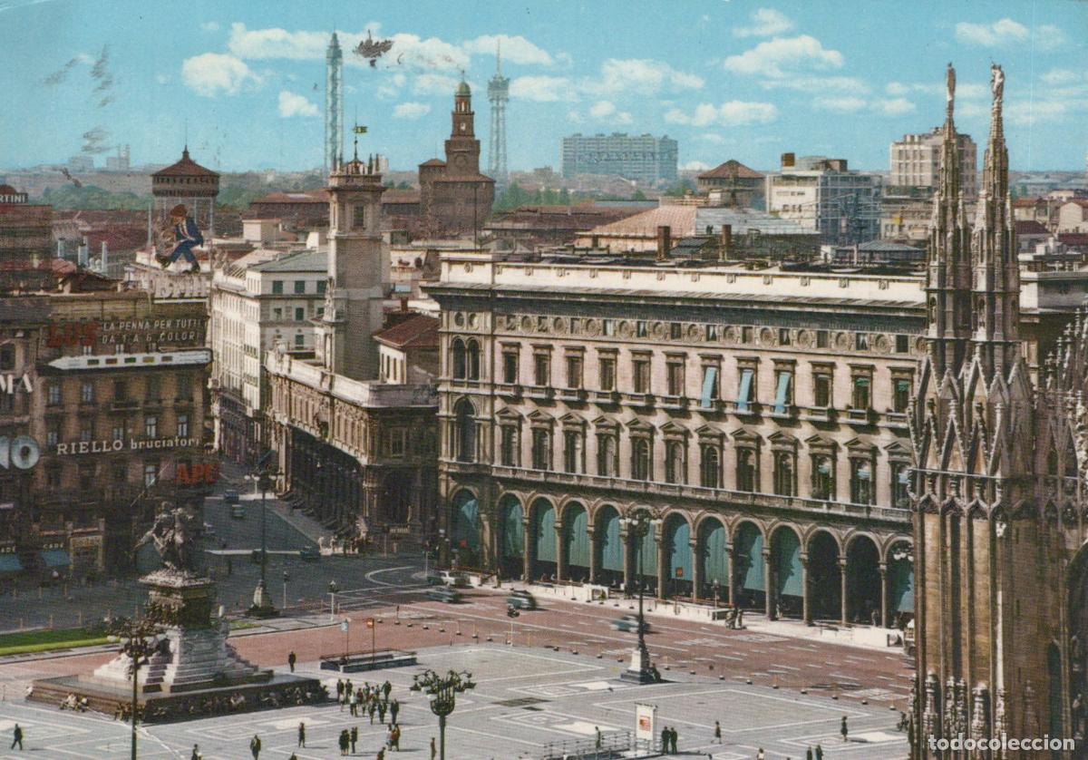 Postkarten: Italy Milan Piazza Duomo Square Detail Cityscape Architecture Vintage *YAN510