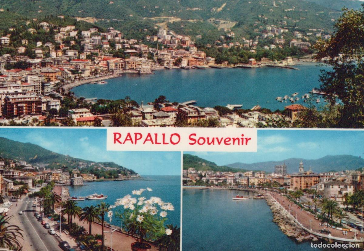 Postkarten: Italy Rapallo Souvenir Panoramic Views of the Bay and Waterfront *YAN520