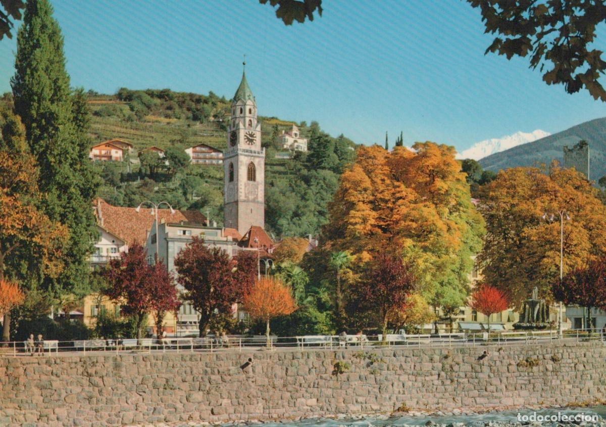 Postkarten: Italy Merano Kurpromenade With Church Tower and Autumn Trees *YAN361