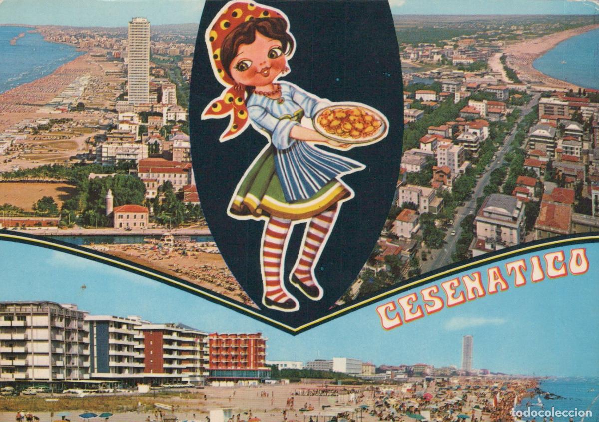 Cartes Postales: Italy Cesenatico Cesena Beach Resort Aerial View With Cartoon Girl *YAN529