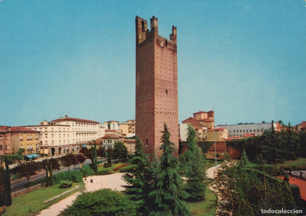 Cartoline: Italy Rovigo Public Gardens With Medieval Tower and Cityscape Unposted *YAN377
