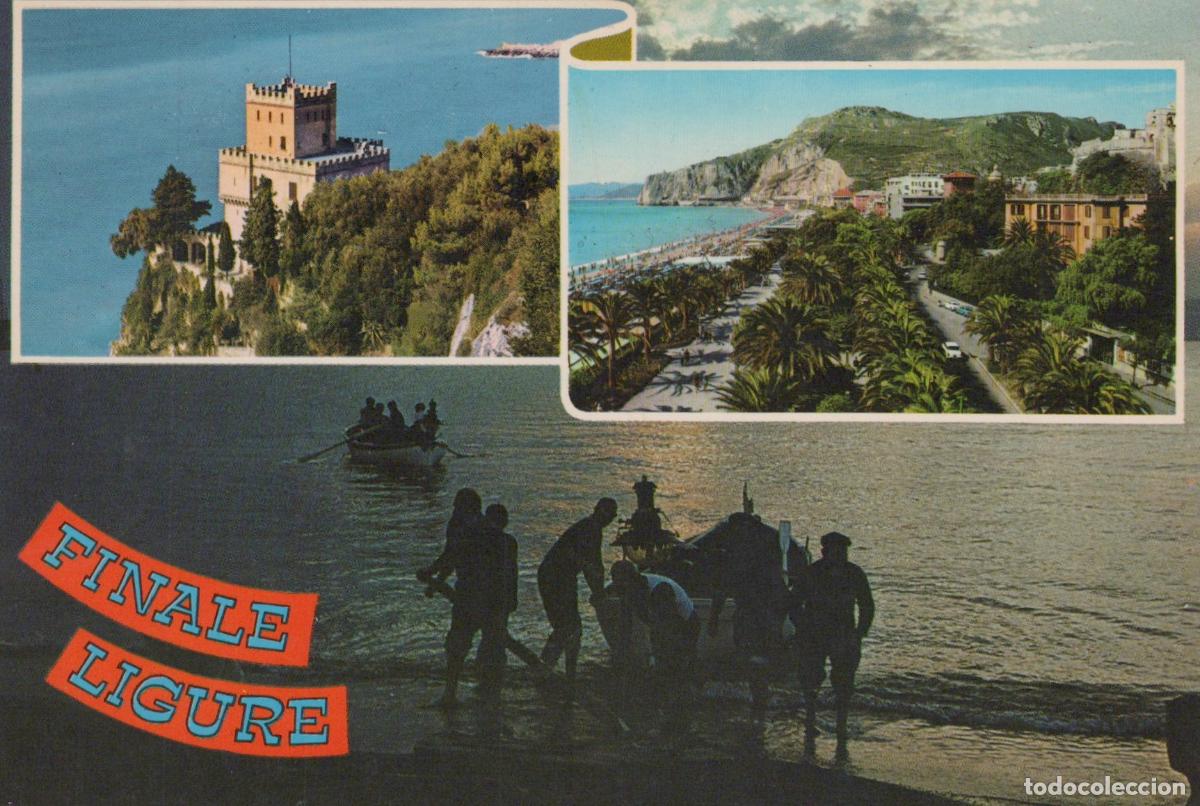 Postales: Italy Finale Ligure IL Castelletto la Passeggiata and Fishing Scene *YAN539